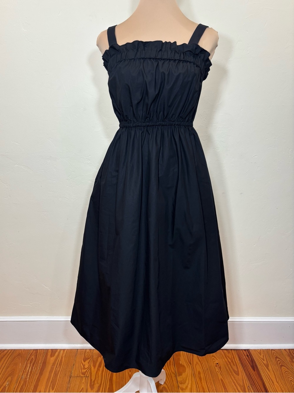 Like New Banana Republic Factory Elastic-Gather Midi Dress Black XS Petite